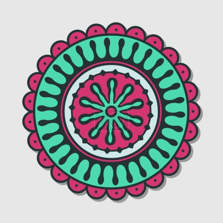 Illustration for Flower mandala decorative elements vector illustration. - Royalty Free Image