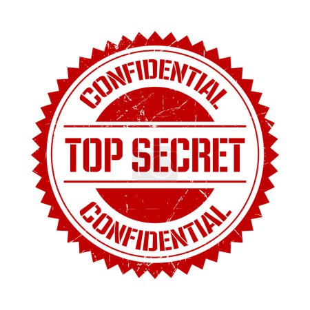 Téléchargez les illustrations : Timbre d'illustration vectoriel confidentiel top secret. - en licence libre de droit