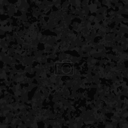 Illustration for Black camouflage pattern seamless vector background. - Royalty Free Image