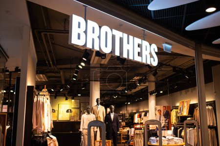 Photo for Stockholm, Sweden - February 25, 2024: Brothers - Swedish mens casual clothes brand store entrance - Royalty Free Image