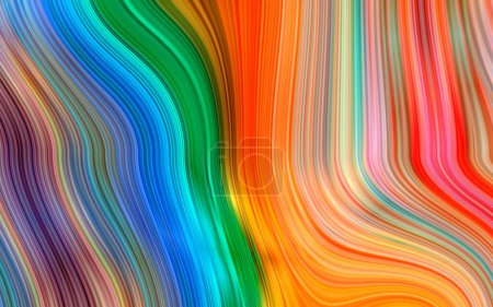 Foto de Serie de colores dinámicos. Fondo colorido abstracto futurista. Abstracción artística con líneas onduladas de colores. Texturas de línea distorsionadas de colores. Patrón creativo de línea de onda multicolor. - Imagen libre de derechos