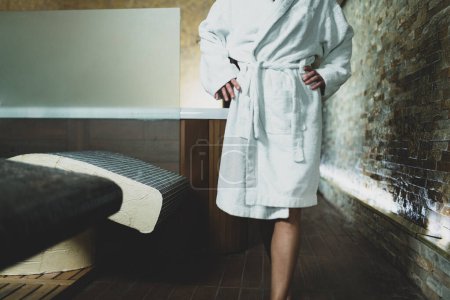 Photo for Woman in Bathrobe In Spa Center - Royalty Free Image