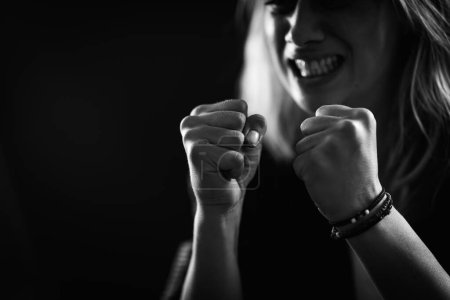 Photo for Anger management subject  Close-up image of clenched fists - Royalty Free Image