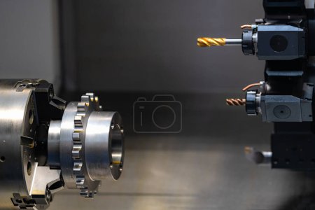 Photo for CNC Lathe Machine, modern industry - Royalty Free Image