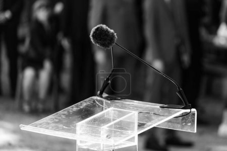 Photo for Media Conference. Stage, black and white - Royalty Free Image