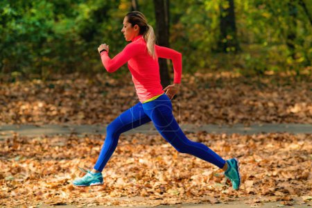 Photo for Woman Jogging. Nature, Outdoor Park - Royalty Free Image