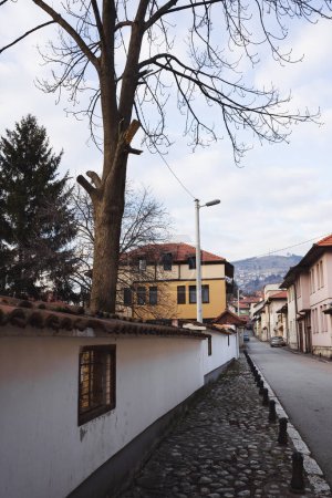Old city street view Stari Grad Sarajevo Bosnia and Herzegovina
