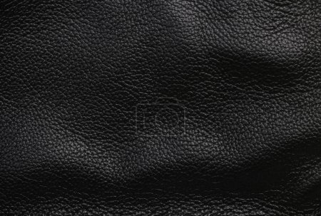 Foto de Textura del primer plano ondulado de la superficie de cuero negro - Imagen libre de derechos