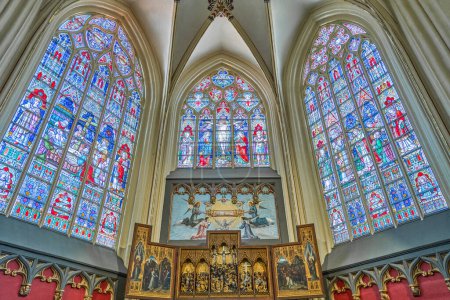 Photo for Bruges, Belgium - July 21, 2020: Interior views of the St Salvator Cathedral - Royalty Free Image