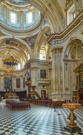 Photo for Bergamo, Italy - March 7, 2017: The nave of the St.Alexader Cathedral - Royalty Free Image