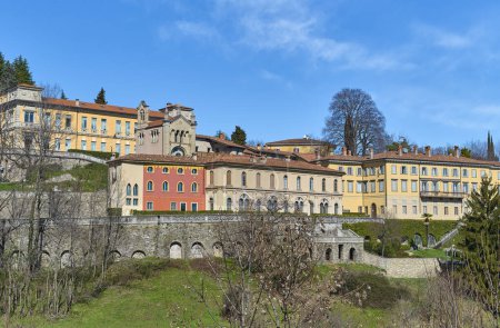 Photo for Italy, Bergamo, panoramic voew of the city over the buttresses - Royalty Free Image