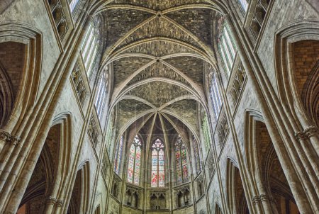 Photo for Bordeaux, France - August 17, 2019: Opward view of the nave of he St Andrew's Cathedral - Royalty Free Image