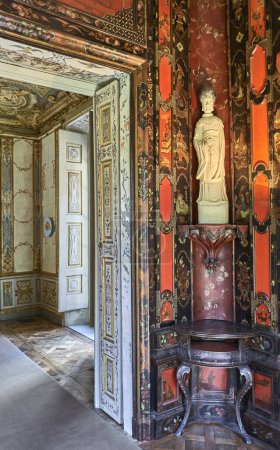 Photo for Turin, Italy - April 19, 2019:  An oriental-style hall of the apartments of The Queen's Villa, royal residence on the hill of the city - Royalty Free Image