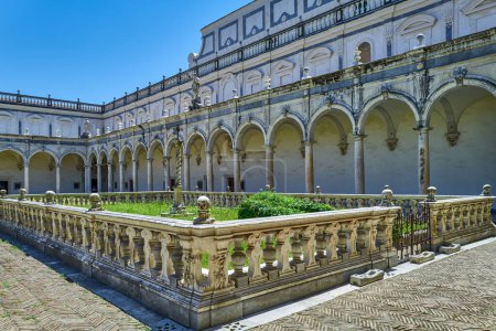 Photo for Naples, Italy - July 1, 2019: The great cloister of the Charterhouse of San Martino - Royalty Free Image