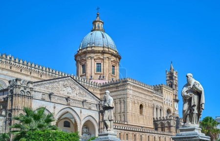 Photo for Italy, Palermo, view of the Primatial Metropolitan Cathedral Basilica of the Holy Virgin Mary of the Assumption, better known as Cathedral of Palermo - Royalty Free Image