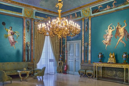 Foto de Palermo, Italia - 17 de octubre de 2022: La sala Pompeyana en los apartamentos del Palacio Norman también conocido como el Palacio Real - Imagen libre de derechos