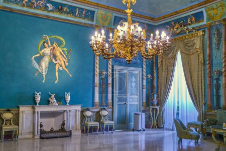 Foto de Palermo, Italia - 17 de octubre de 2022: La sala Pompeyana en los apartamentos del Palacio Norman también conocido como el Palacio Real - Imagen libre de derechos