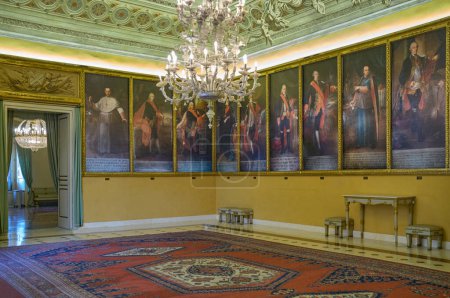 Foto de Palermo, Italia - 17 de octubre de 2022: La sala de los Virreyes en los apartamentos del Palacio Norman también conocido como el Palacio Real - Imagen libre de derechos