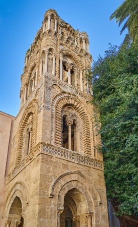Photo for Italy, Palermo, the bell tower of the church of Santa Maria dell'Ammiraglio, also known as La Martorana - Royalty Free Image