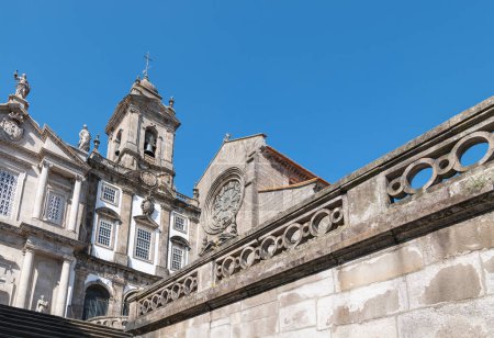 Photo for Porto, Portugal, the facede and bell tower of the Church and Convent of St. Francisco - Royalty Free Image
