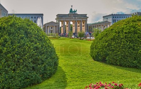 Photo for Berlin, Germany - Juky 31, 2019: The Brandeburg Gate seen from the square - Royalty Free Image