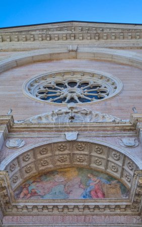 Photo for Trento, Italy, detail of the main portal of the Santa Maria Maggiore basilica - Royalty Free Image