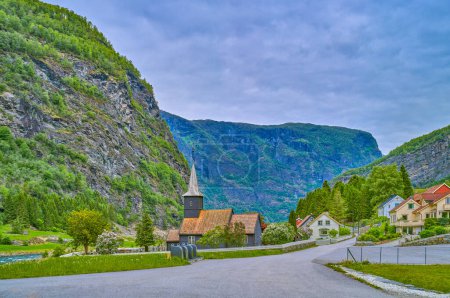 Foto de Flaam, Noruega, las arquitecturas tradicionales del pueblo - Imagen libre de derechos