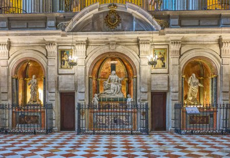 Photo for Malaga, Spain - July 30, 2022:  The Chapels of the Retrochoir of the Malaga Cathedral or Santa Iglesia Catedral Baslica de la Encarnacin - Royalty Free Image