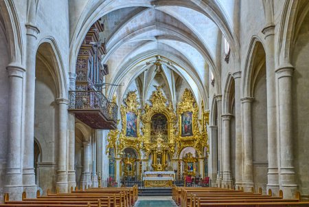 Photo for Alicante, Spain - August 3, 2022:  The nave of the Saint Mary basilica - Royalty Free Image