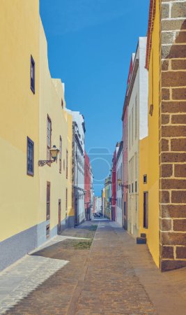 Photo for Las Palmas, Gran Canaria, a tradtional colorful street af the old town - Royalty Free Image