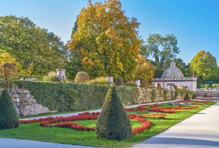 Photo for Salzburg, Austria -  October 4, 2022:the garden and the green house of  the Mirabell palace - Royalty Free Image