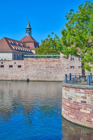 Strasbourg, France,walls on the Ill  river in the Vouban damm area