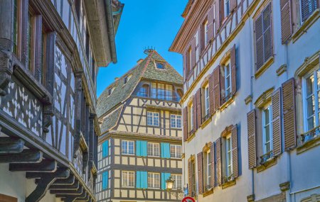 Strasbourg, France, les maisons colorées à colombages du quartier de la Petite France