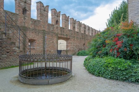 Photo for Fontanellato, Italy - February 25, 2023: The garden inside the Sanvitale medieval fortress - Royalty Free Image