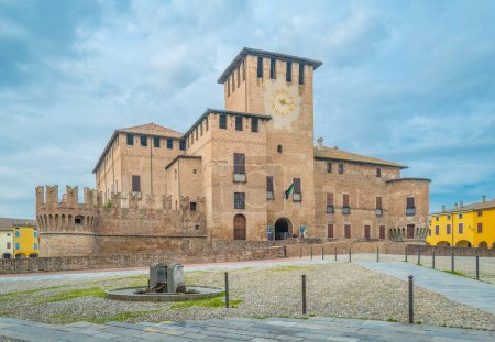 Photo for Fontanellato, Italy - February 25, 2023: Tthe Sanvitale medieval fortress in the main square of the village - Royalty Free Image