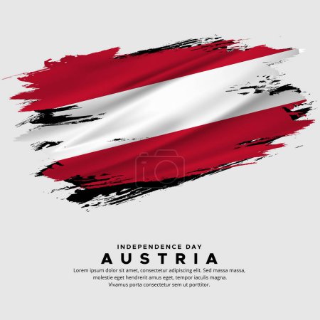 Téléchargez les illustrations : Nouvelle conception de l'Autriche vecteur de jour de l'indépendance. Drapeau Autriche avec vecteur de brosse abstrait - en licence libre de droit