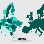 Collection of silhouette Europe maps design vector. Europe maps design vector 