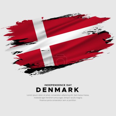 Illustration for New design of Denmark independence day vector. Denmark flag with abstract brush vector - Royalty Free Image