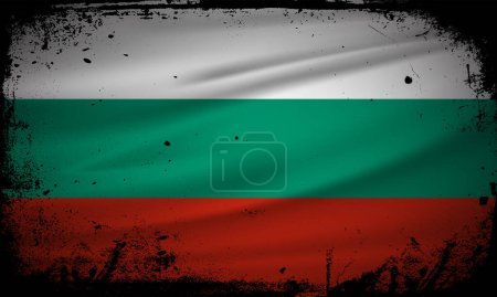 Illustration for New Abstract Bulgaria flag background vector with grunge stroke style. Bulgaria Independence Day Vector Illustration. - Royalty Free Image