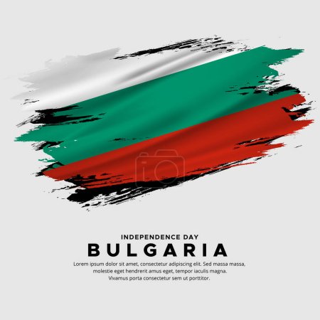 Téléchargez les illustrations : Incroyable Bulgarie drapeau vecteur d'arrière-plan avec style brosse grunge. Bulgarie Jour de l'indépendance Illustration vectorielle. - en licence libre de droit