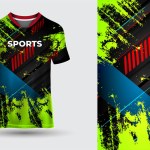 Incredible and geometric T shirt sports abstract jersey suitable for racing, soccer and e sports