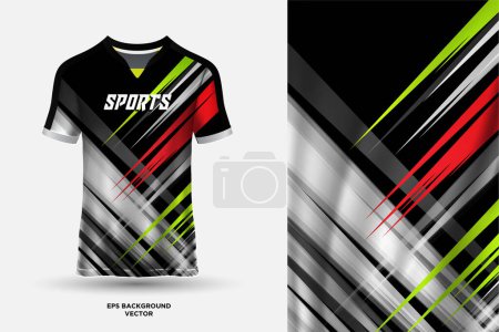 Ilustración de Diseño de camiseta futurista y fantástico adecuado para deportes, carreras, fútbol, juegos y vector de deportes electrónicos - Imagen libre de derechos