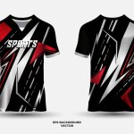Modern and futuristic design jersey T shirt sports suitable for racing, soccer, e sports.