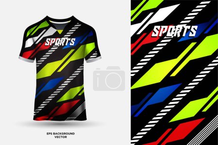 Ilustración de Diseño de camiseta futurista abstracto adecuado para deportes, carreras, fútbol, juegos y vector de deportes electrónicos - Imagen libre de derechos