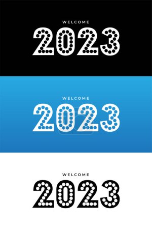 Illustration for Collection of modern Happy New Year 2023 design background. Twenty Twenty Three design vector - Royalty Free Image