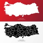 Collection of silhouette Turkey maps design vector. Silhouette Turkey maps vecto