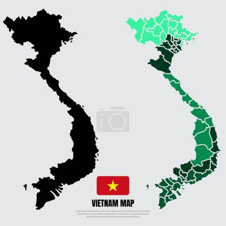 Illustration for Collection of silhouette Vietnam maps design vector. Vietnam maps design vector - Royalty Free Image