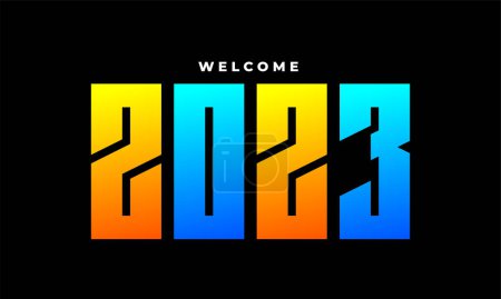 Illustration for Gradient New Year 2023 design background. Happy New Year 2023 design vecto - Royalty Free Image