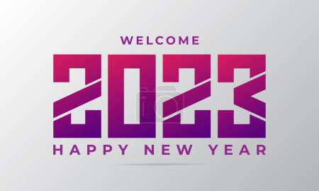 Illustration for Modern Happy New Year 2023 design background. Twenty Twenty Three design vector - Royalty Free Image