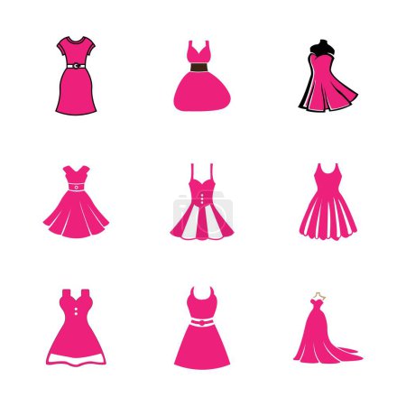 Illustration for Dress icon logo vector design template - Royalty Free Image